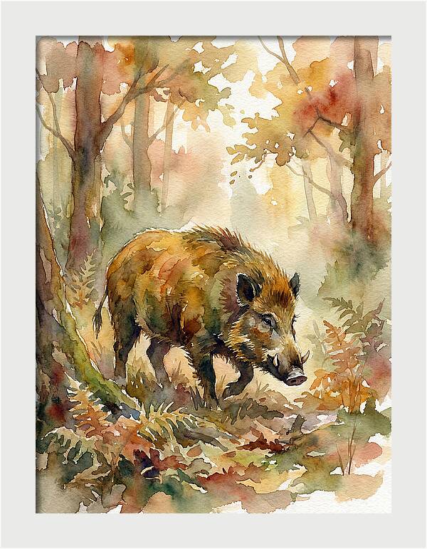 Forest Hog In Autumn