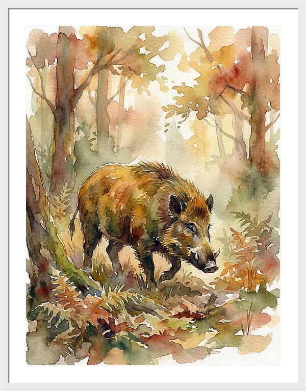 Forest Hog In Autumn
