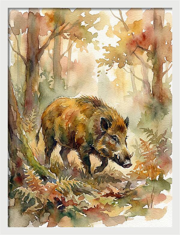 Forest Hog In Autumn