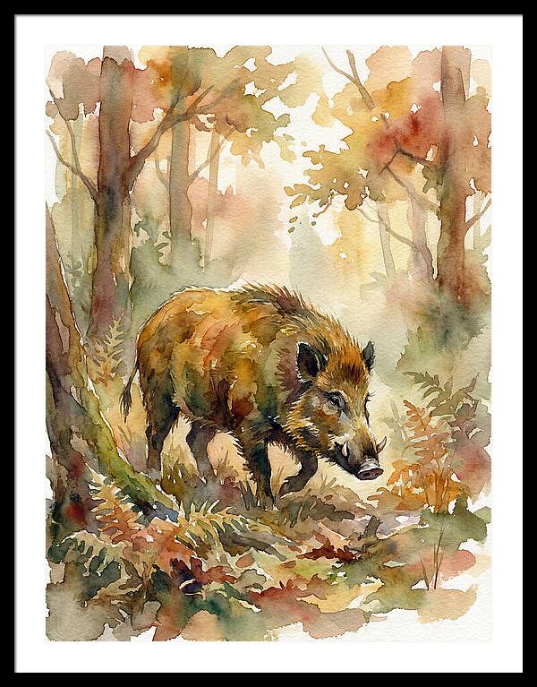 Forest Hog In Autumn