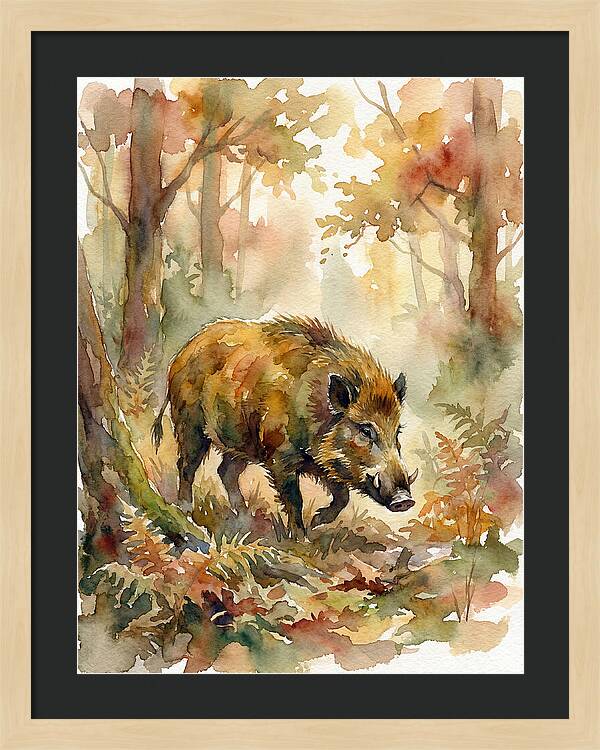 Forest Hog In Autumn