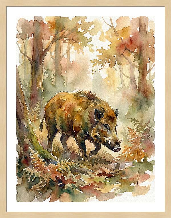 Forest Hog In Autumn