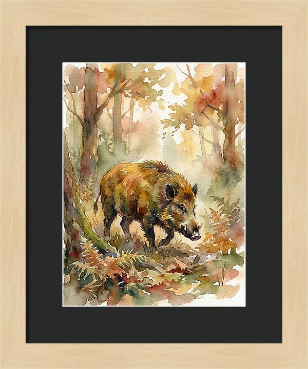 Forest Hog In Autumn