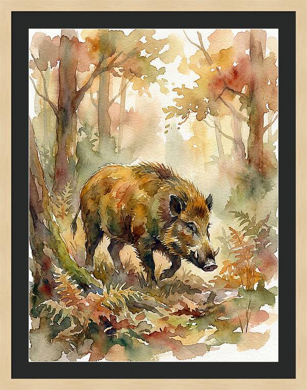 Forest Hog In Autumn