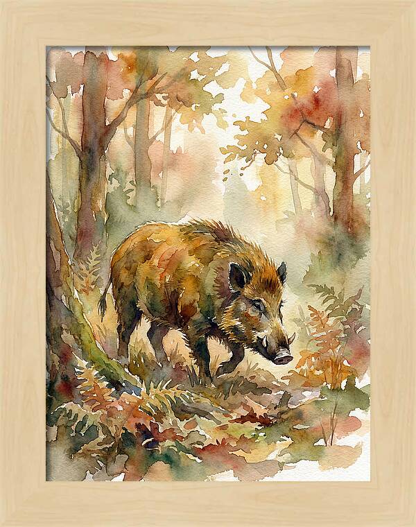 Forest Hog In Autumn