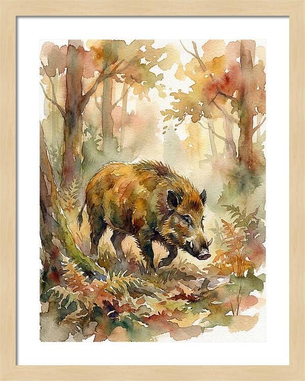Forest Hog In Autumn