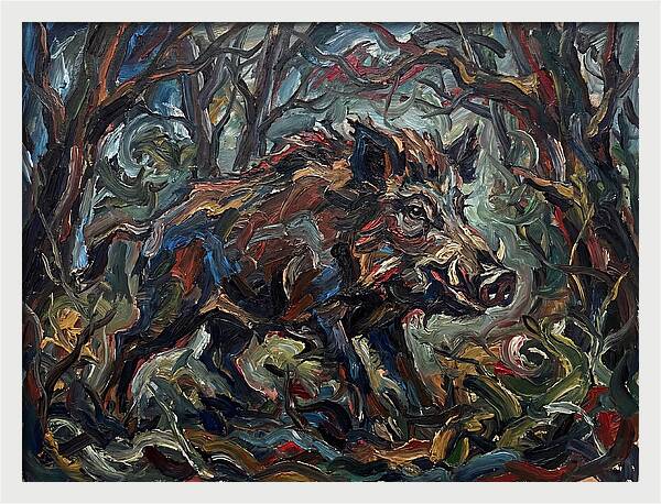 Forest Hog In Expressionist Style