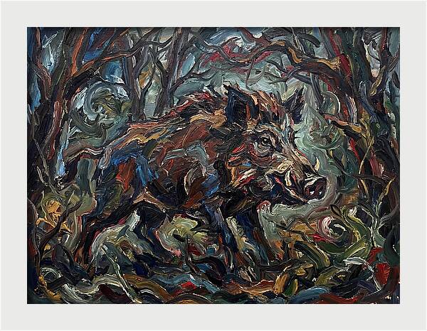 Forest Hog In Expressionist Style