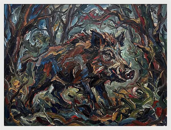 Forest Hog In Expressionist Style