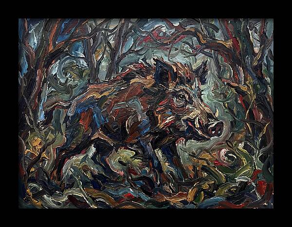 Forest Hog In Expressionist Style