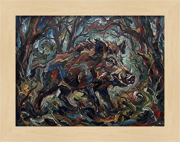 Forest Hog In Expressionist Style