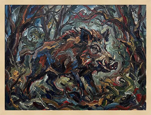 Forest Hog In Expressionist Style
