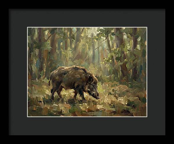 Forest Hog In Sunlit Woods