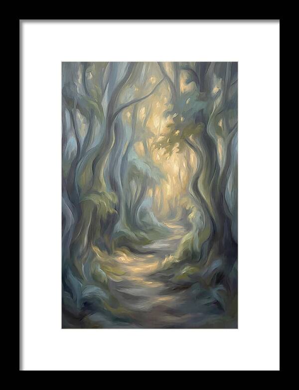 Forest Path Dappled With Golden Light