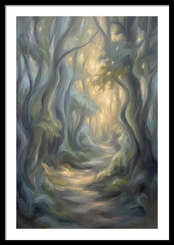 Forest Path Dappled With Golden Light