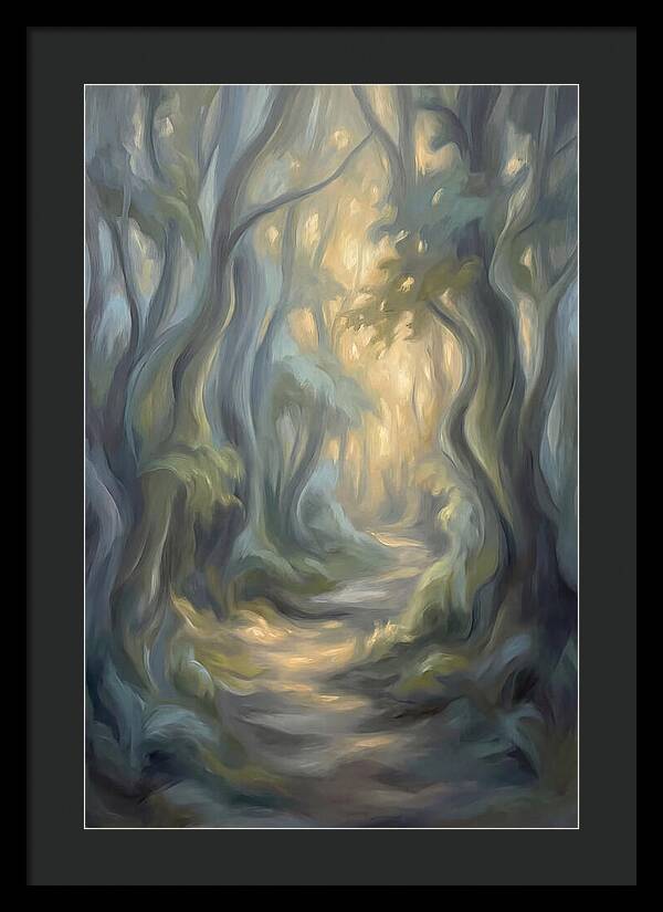 Forest Path Dappled With Golden Light