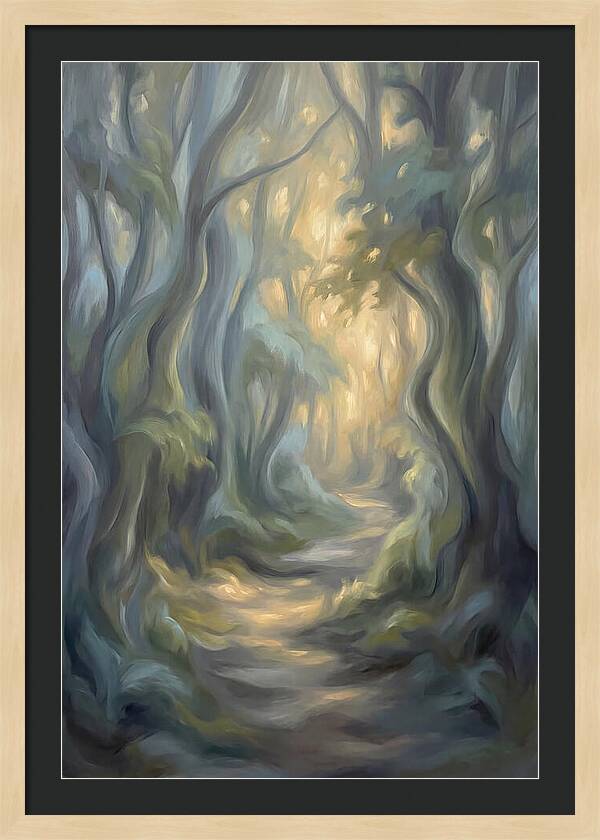 Forest Path Dappled With Golden Light