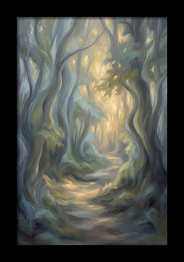 Forest Path Dappled With Golden Light