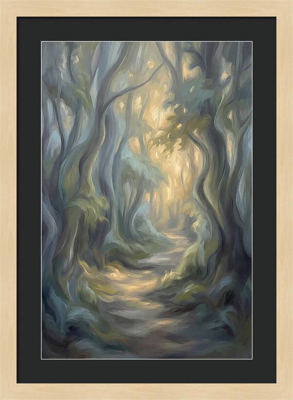 Forest Path Dappled With Golden Light