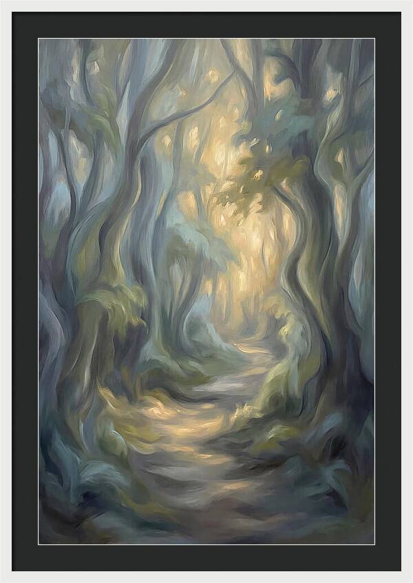 Forest Path Dappled With Golden Light