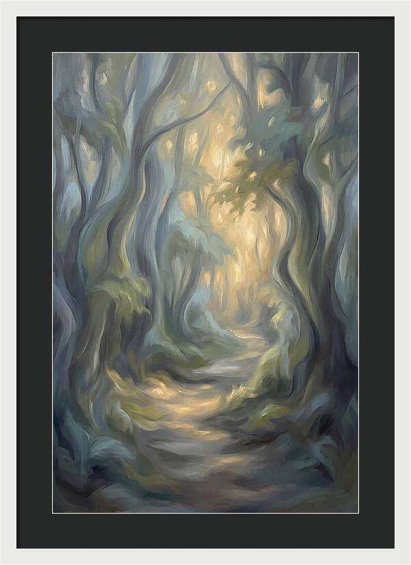 Forest Path Dappled With Golden Light