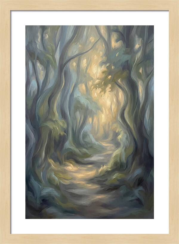Forest Path Dappled With Golden Light