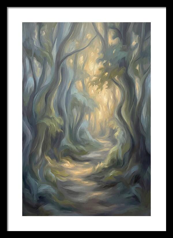 Forest Path Dappled With Golden Light
