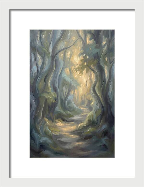 Forest Path Dappled With Golden Light
