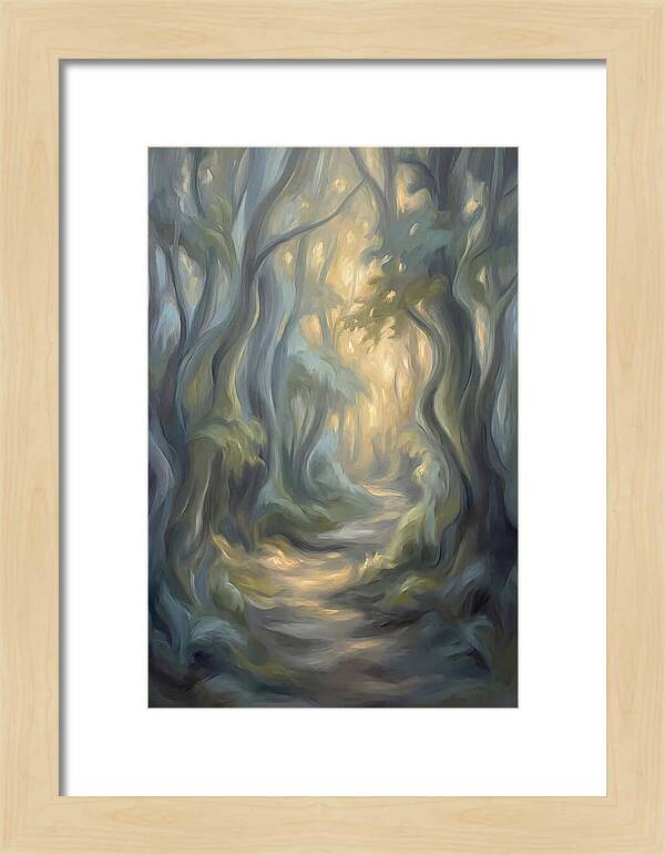 Forest Path Dappled With Golden Light