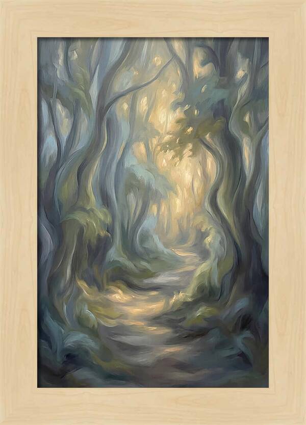 Forest Path Dappled With Golden Light