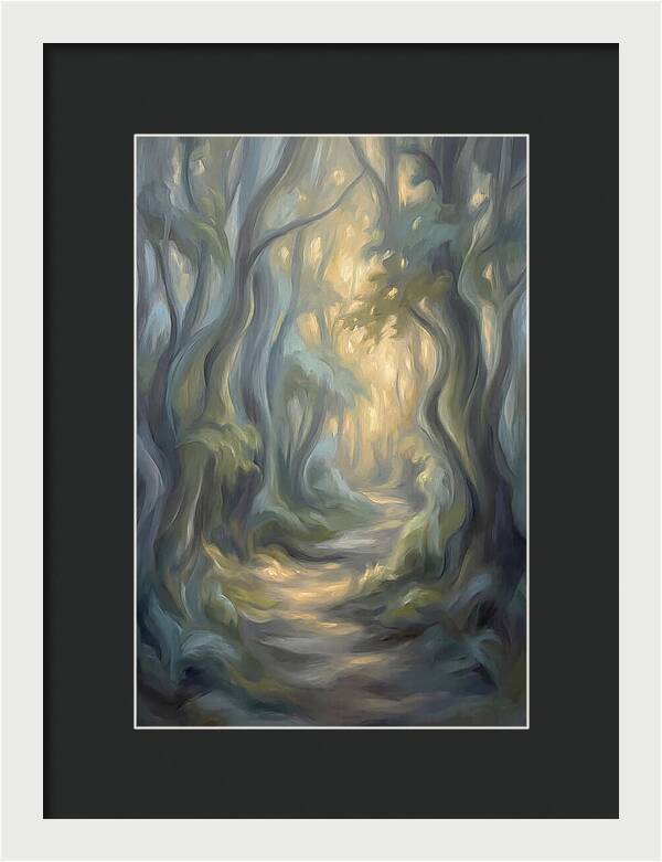 Forest Path Dappled With Golden Light
