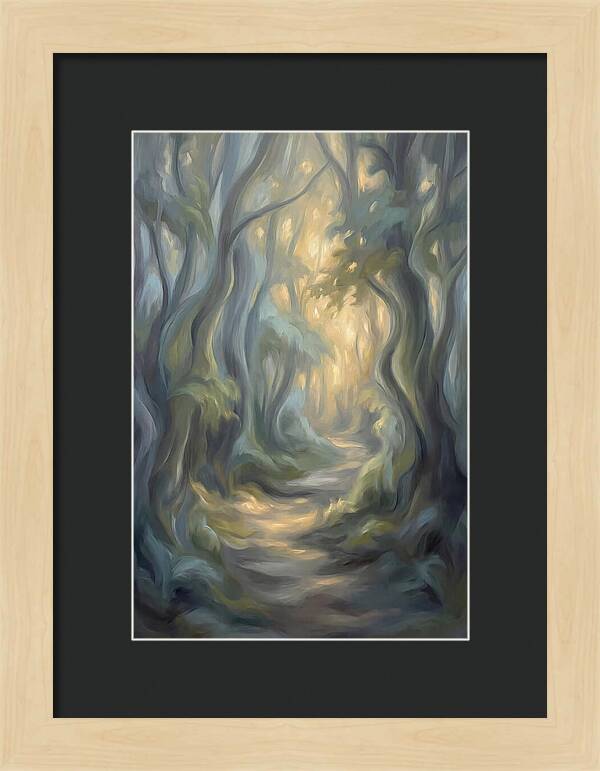 Forest Path Dappled With Golden Light