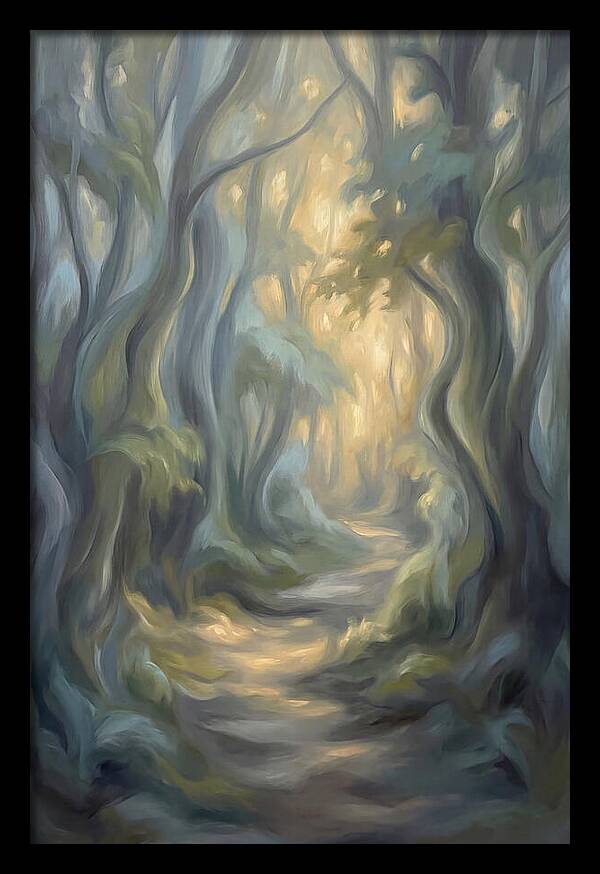 Forest Path Dappled With Golden Light