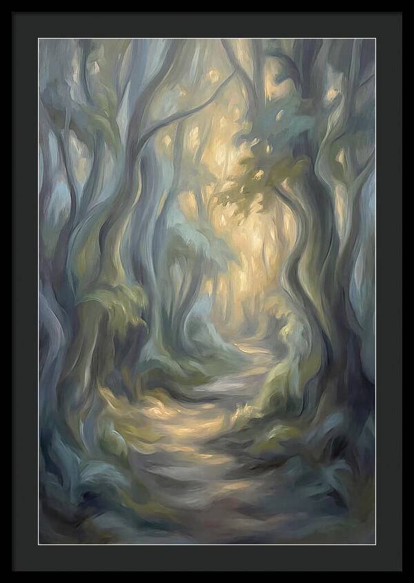 Forest Path Dappled With Golden Light