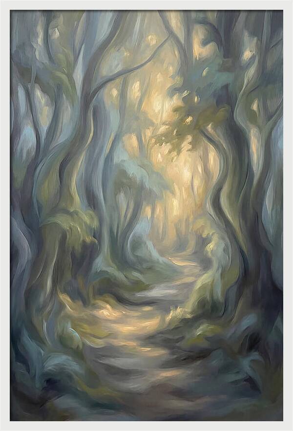 Forest Path Dappled With Golden Light