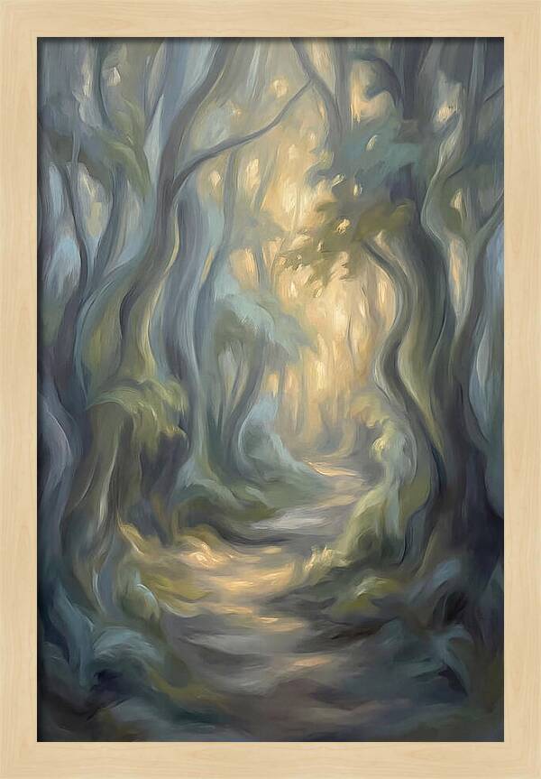 Forest Path Dappled With Golden Light