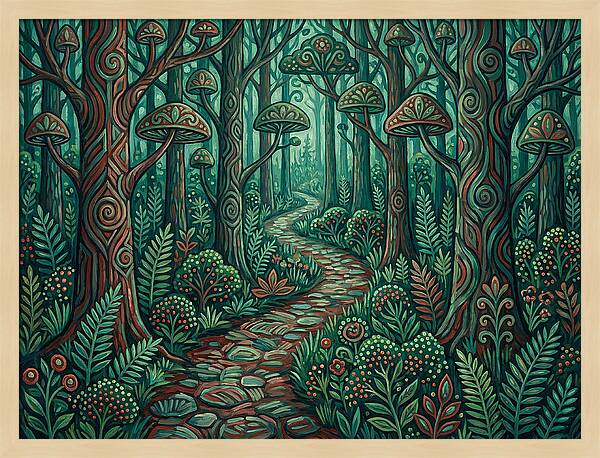 Forest Path Through Enchanted Woods