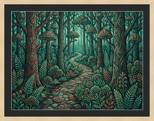 Forest Path Through Enchanted Woods