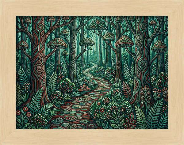 Forest Path Through Enchanted Woods