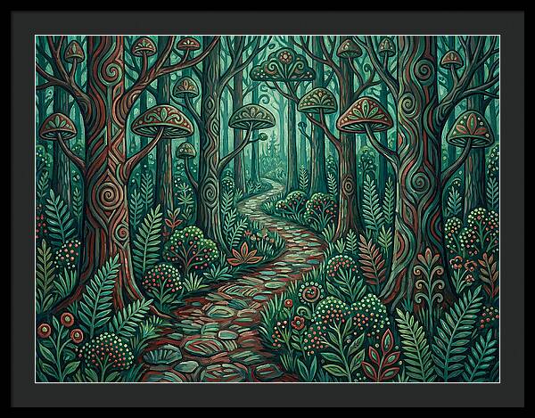 Forest Path Through Enchanted Woods