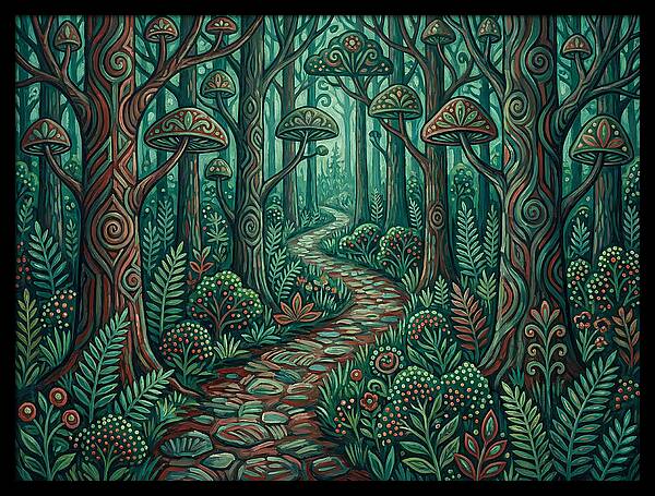 Forest Path Through Enchanted Woods
