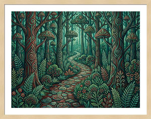 Forest Path Through Enchanted Woods