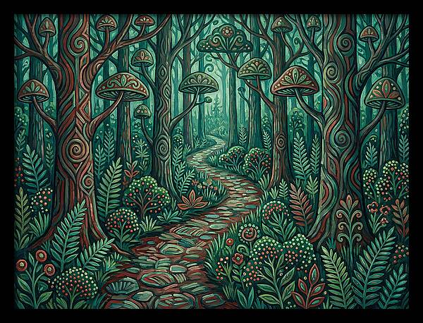 Forest Path Through Enchanted Woods