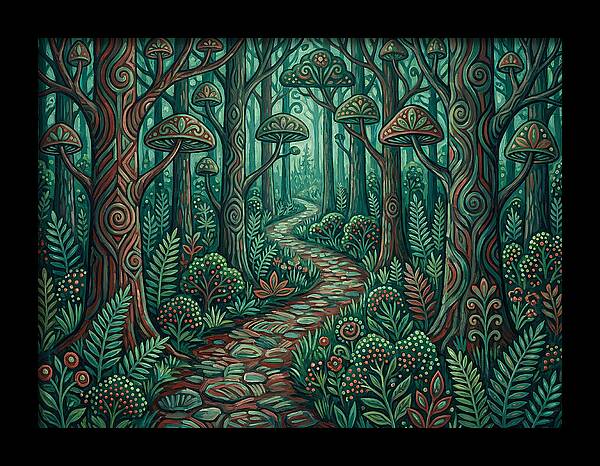 Forest Path Through Enchanted Woods