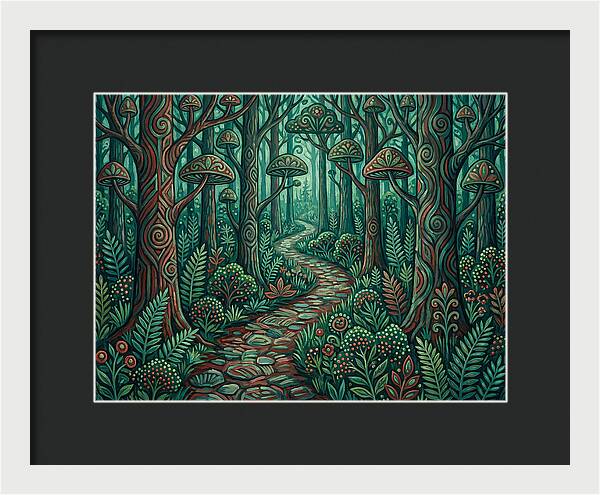 Forest Path Through Enchanted Woods