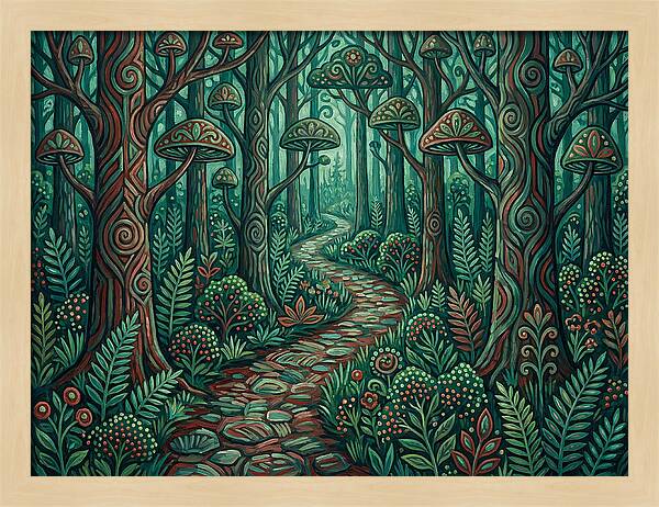 Forest Path Through Enchanted Woods