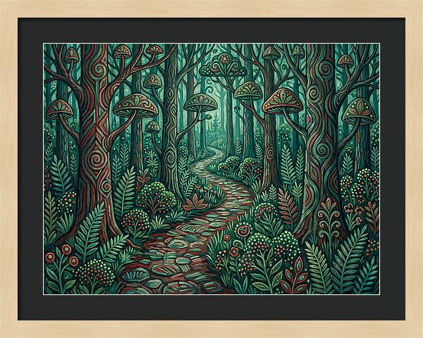 Forest Path Through Enchanted Woods