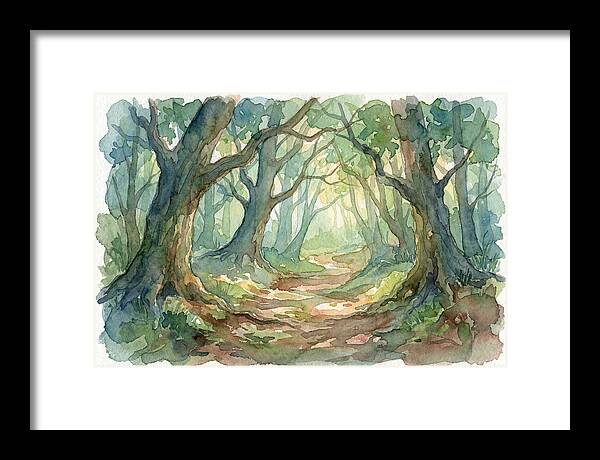 Forest Path Through Lush Trees
