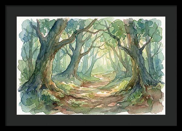 Forest Path Through Lush Trees