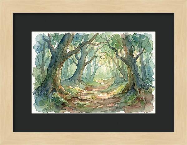 Forest Path Through Lush Trees